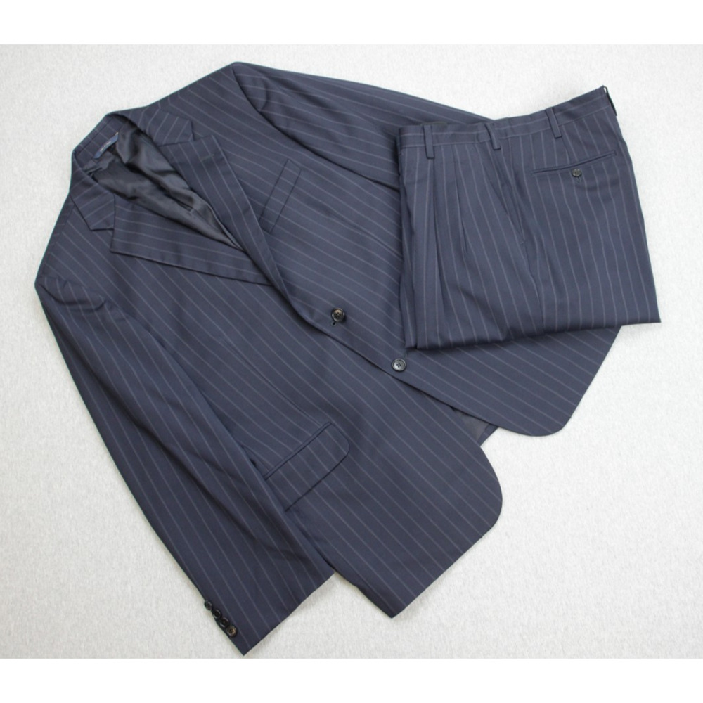 Brooks Brothers Suit Mens 43R / 38W Blue Stripe 1818 Madison x Estrato - 2 Piece